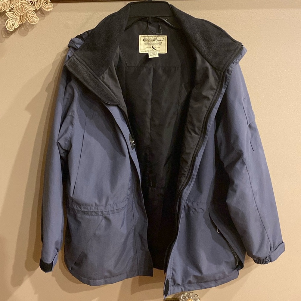Eddie Bauer since 1920 men’s outdoor outfitter hood jacket nylon/polyester L